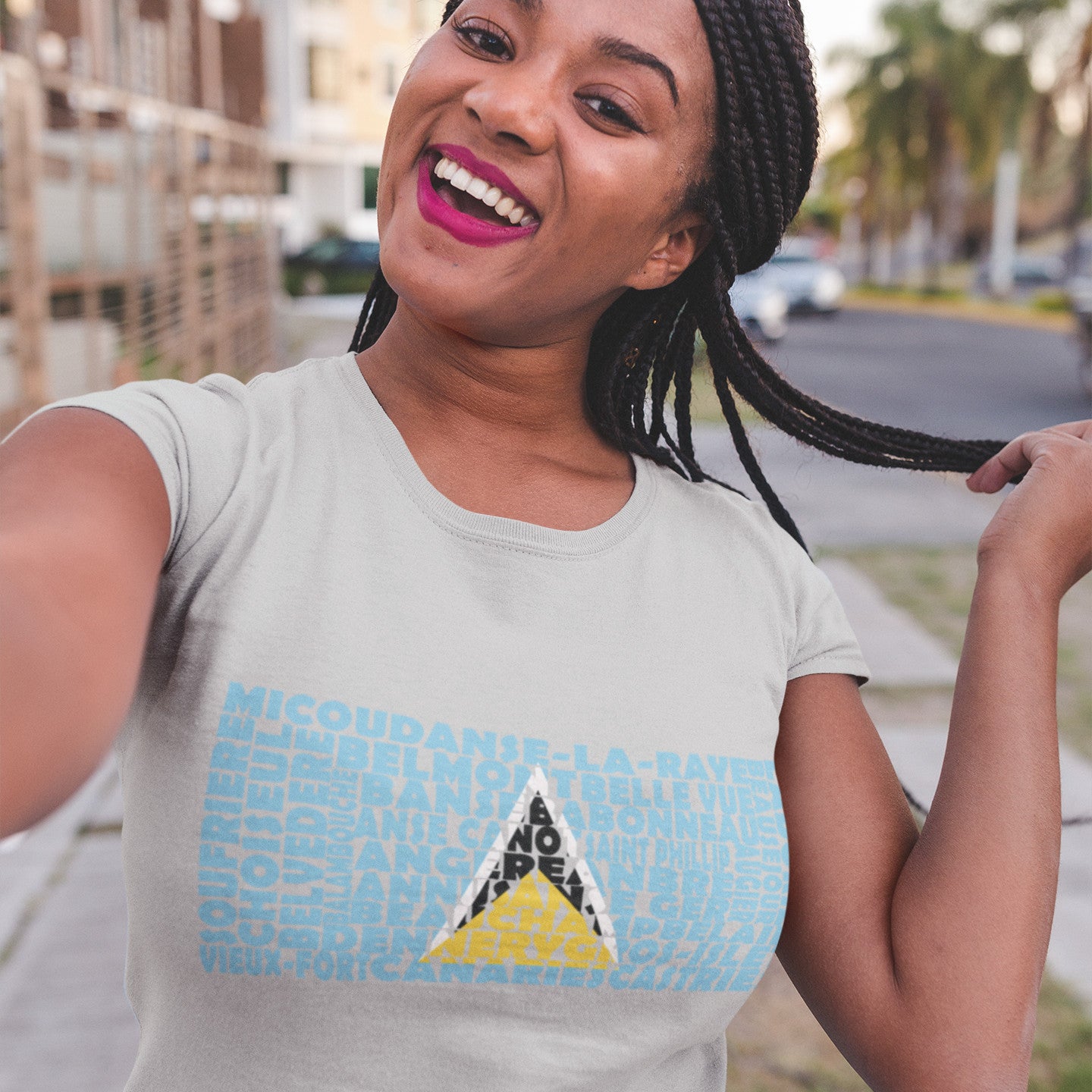 St. Lucia Stencil - Women's short sleeve t-shirt - Properttees