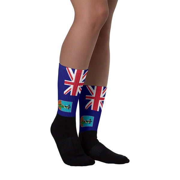 Montserrat Flag - Black foot socks - Properttees